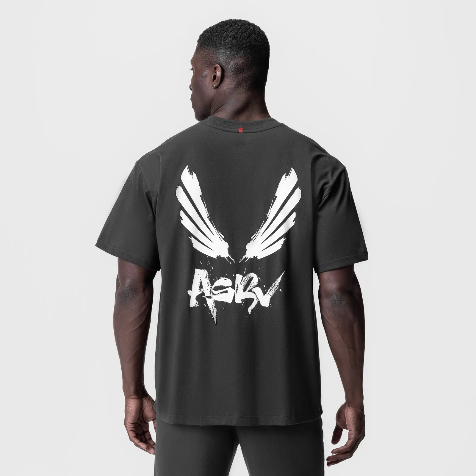 0797. Tech Essential™ Relaxed Tee  -  Space Grey "Brush Wings/ASRV"