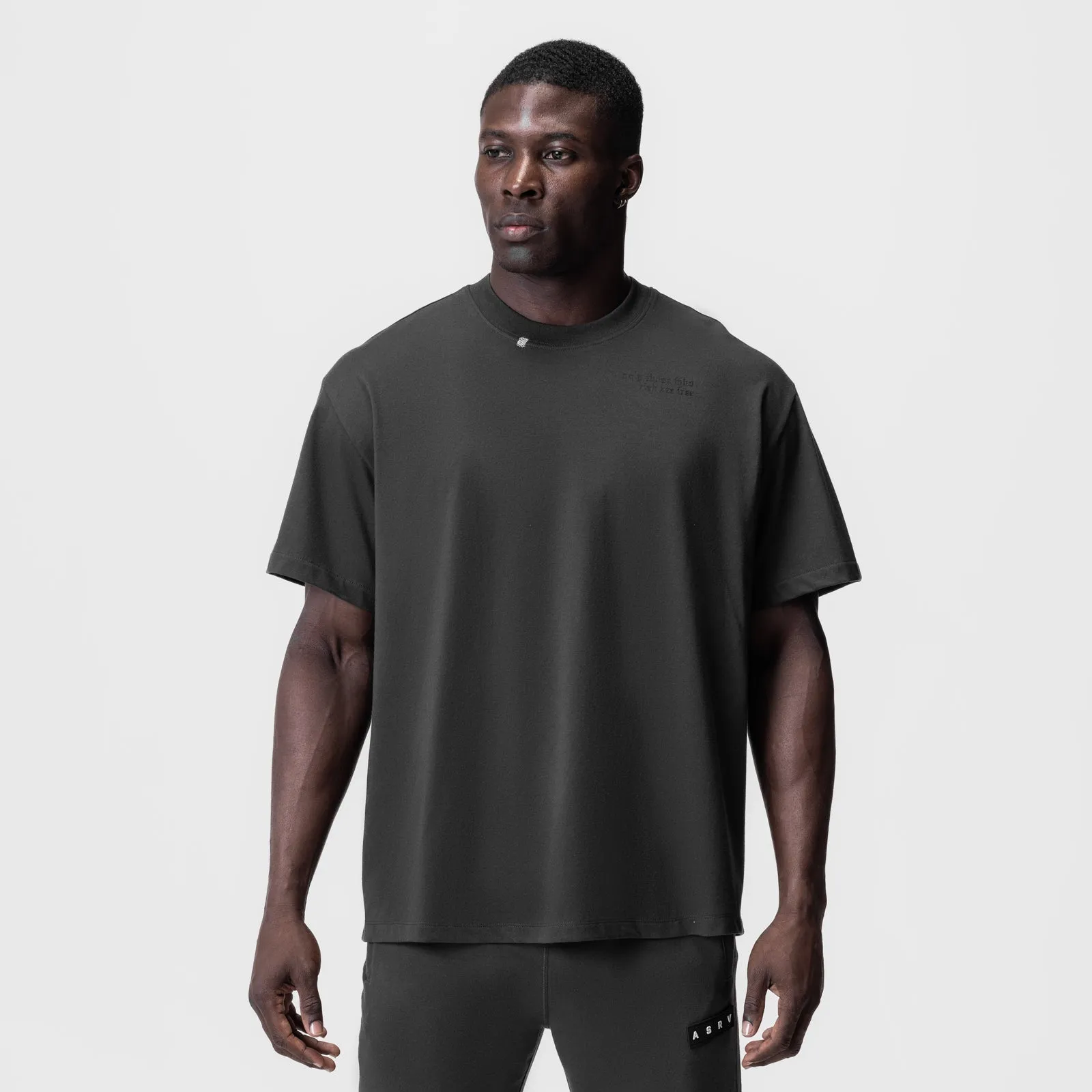 0797. Tech Essential™ Relaxed Tee  -  Space Grey/Black "Brush Wings/ASRV"