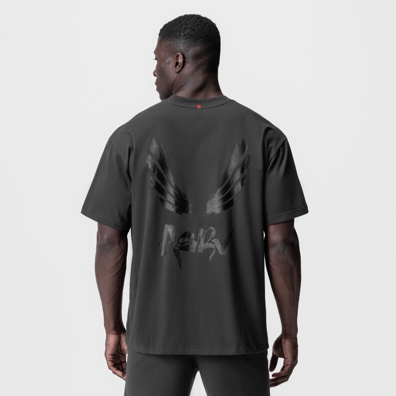 0797. Tech Essential™ Relaxed Tee  -  Space Grey/Black "Brush Wings/ASRV"