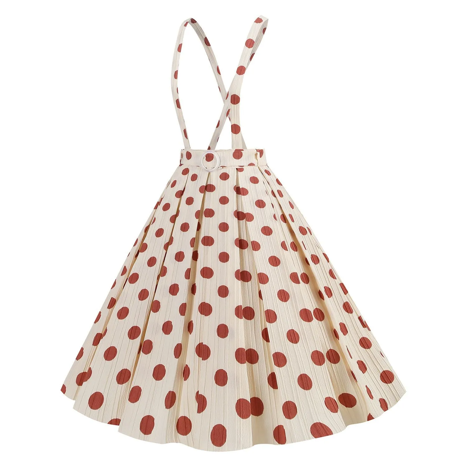 1950s Polka Dot Belt Suspender Swing Skirt