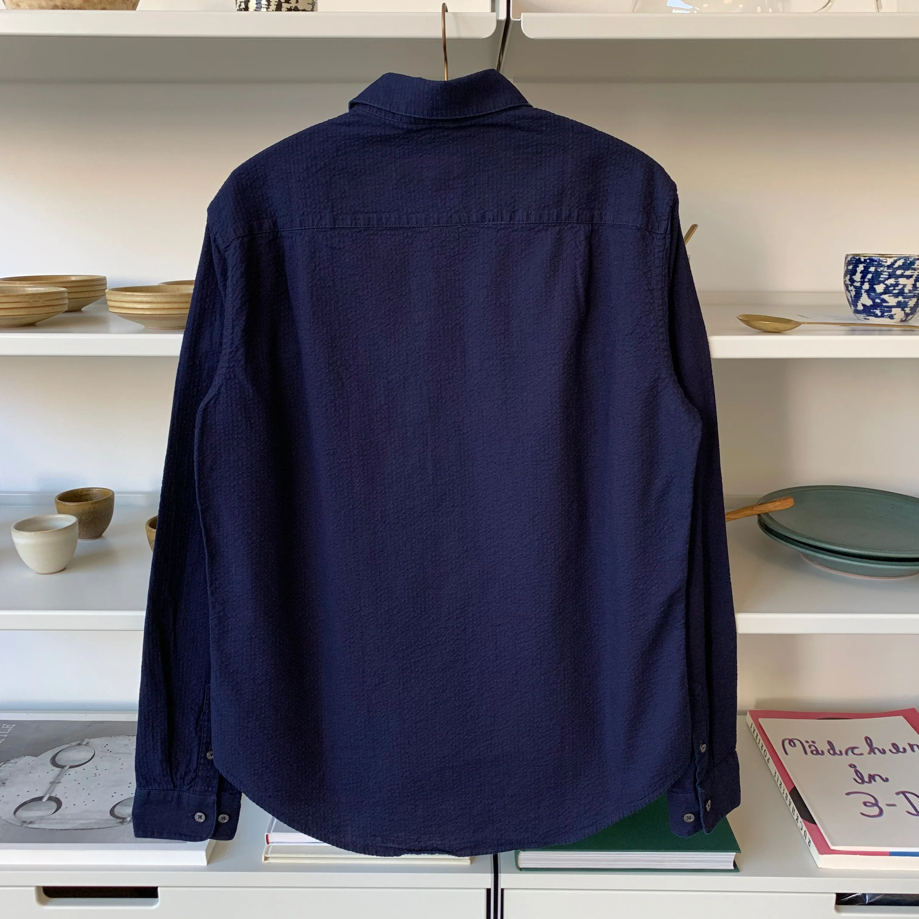 6oz Kuroki Double Indigo Dobby Seersucker Shirt - OW