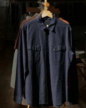 6oz Kuroki Double Indigo Dobby Seersucker Shirt - OW