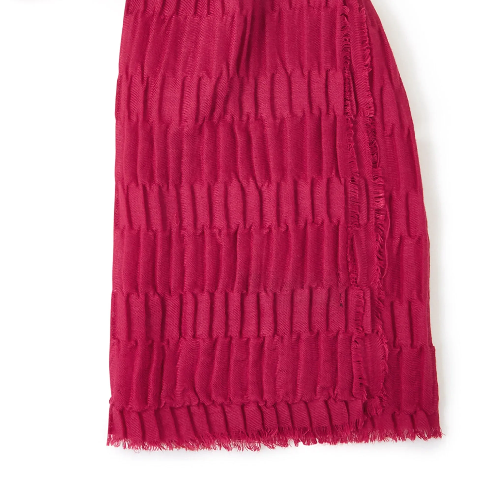 Accessorize London Women's Red Textured Pleat Scarf