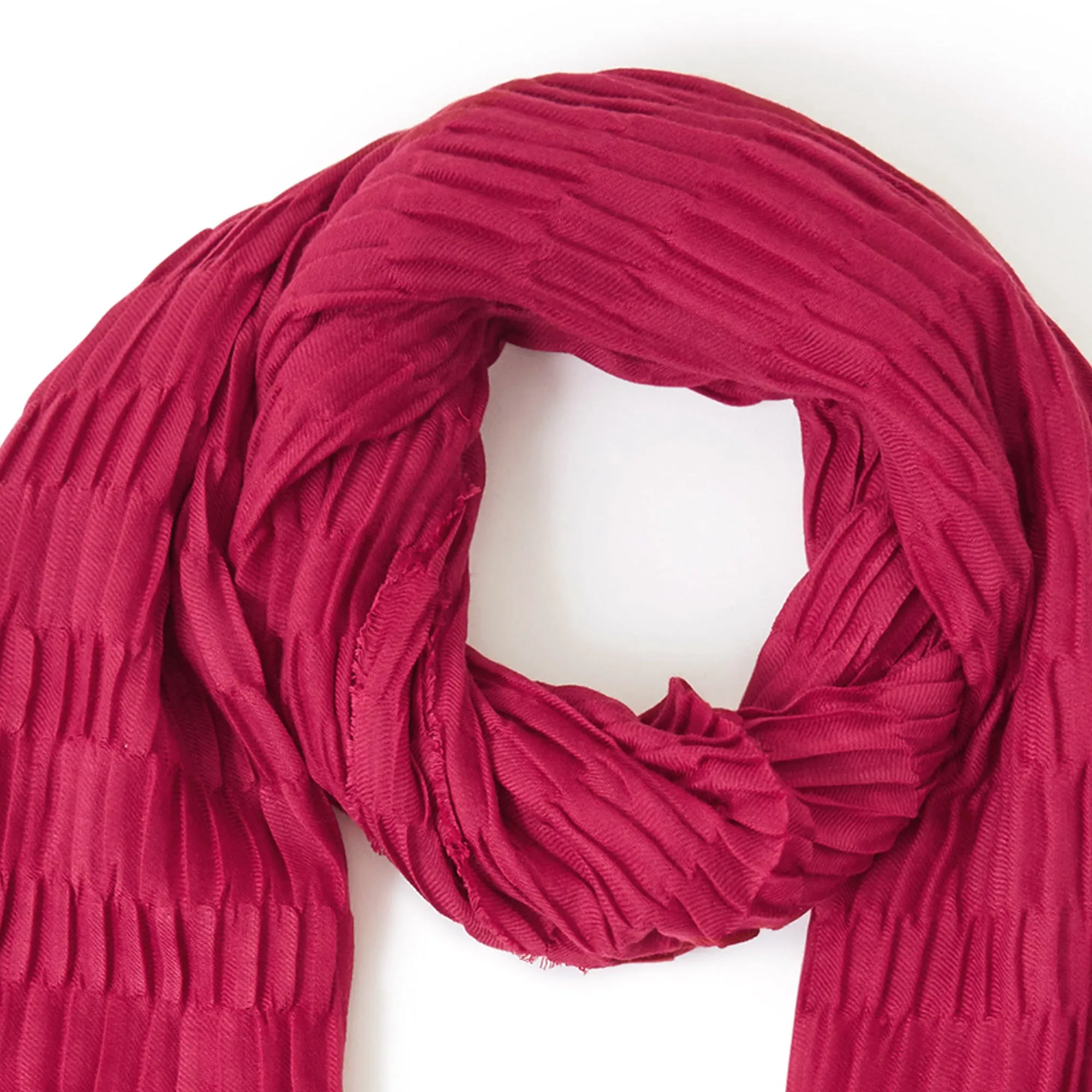 Accessorize London Women's Red Textured Pleat Scarf