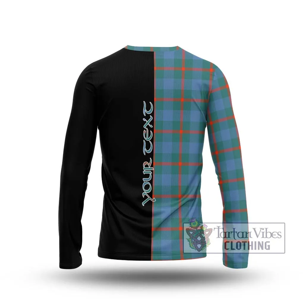 Agnew Ancient Tartan Long Sleeve T-Shirt with Family Crest and Half Of Me Style