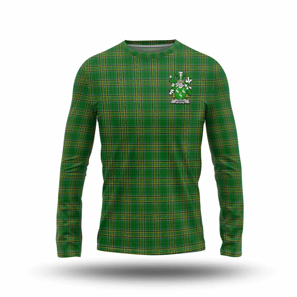 Aherne Irish Clan Tartan Long Sleeve T-Shirt with Coat of Arms