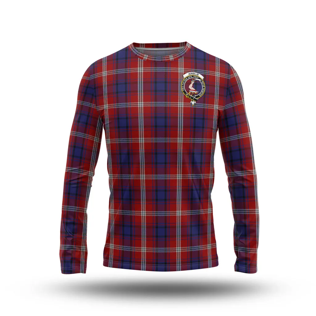 Ainslie Tartan Long Sleeve T-Shirt with Family Crest