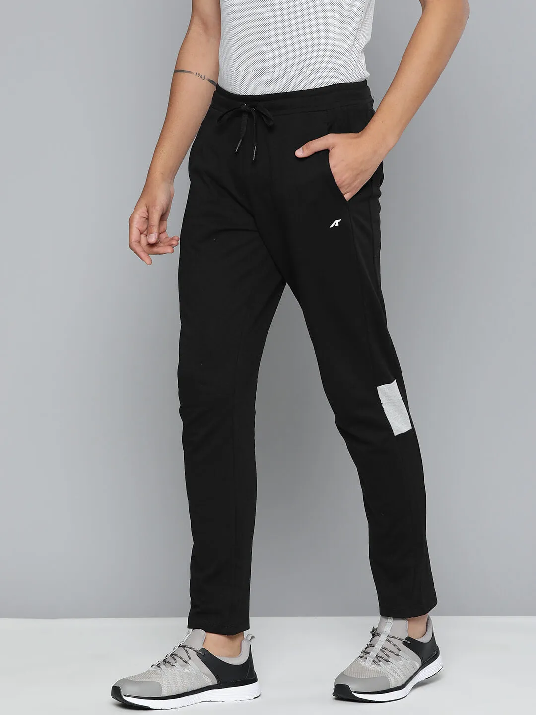 Alcis Men Black Slim Fit Sports Track Pants