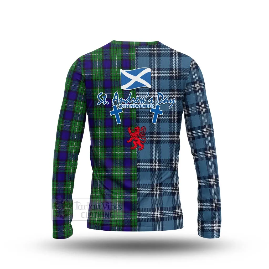 Alexander Tartan Long Sleeve T-Shirt Happy St. Andrew's Day Half Tartan Style