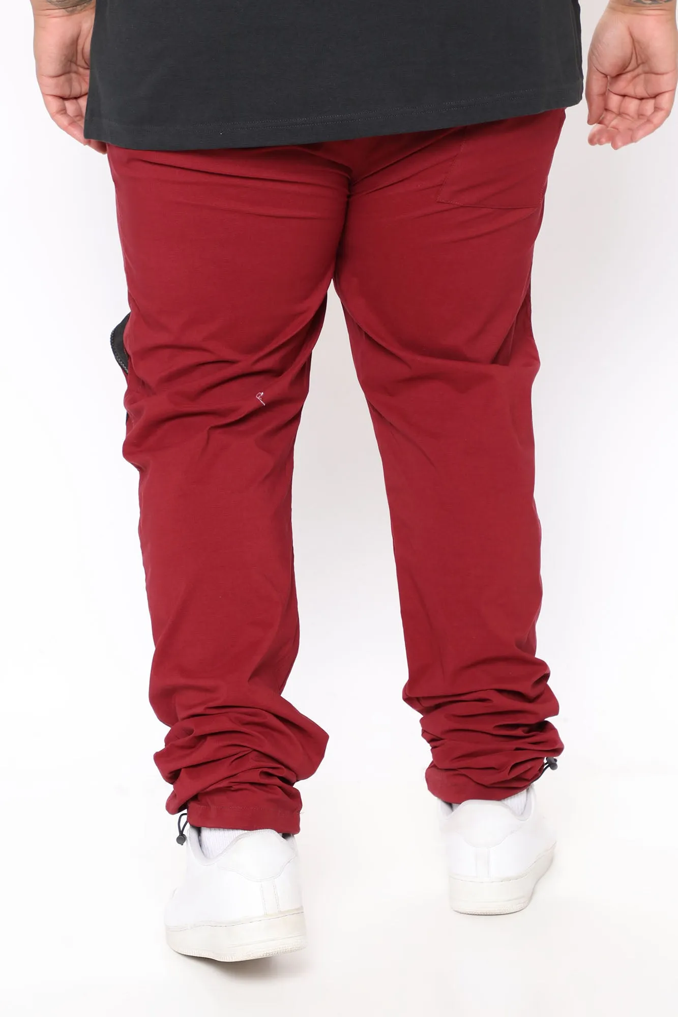 All Around Zipper Cargo Pants - Burgundy