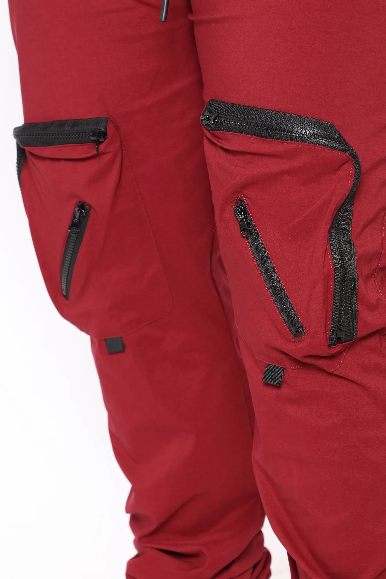 All Around Zipper Cargo Pants - Burgundy