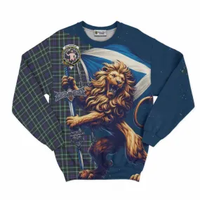 Allardice Tartan Family Crest Sweatshirt with Scottish Majestic Lion