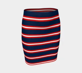 Americana Striped Fitted Skirt