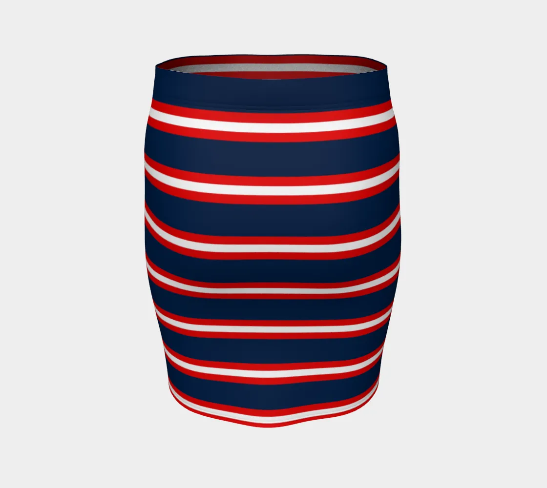 Americana Striped Fitted Skirt