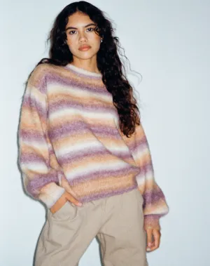 Ammaria Jumper in Purple Brown Cream