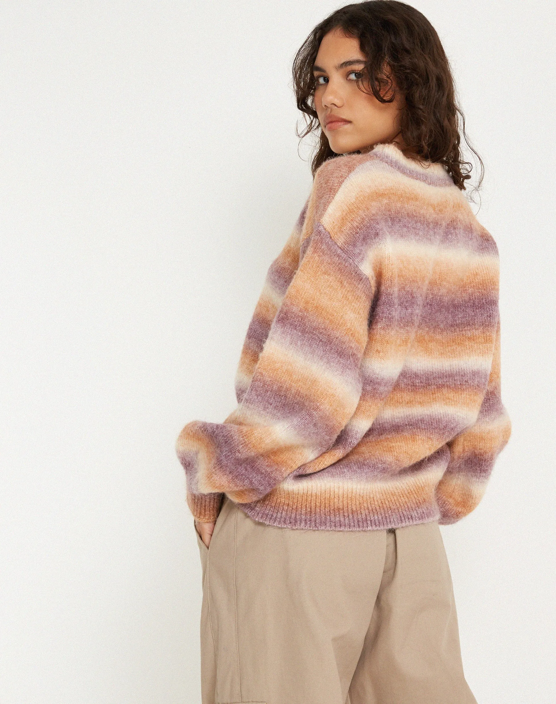 Ammaria Jumper in Purple Brown Cream