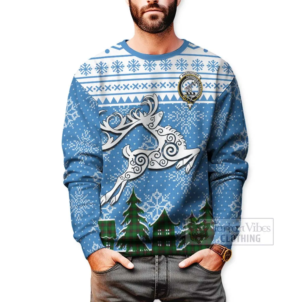 Anstruther Clan Christmas Sweatshirt Celtic Reindeer Style