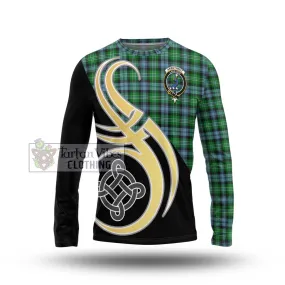 Arbuthnot Ancient Tartan Long Sleeve T-Shirt with Family Crest and Celtic Symbol Style