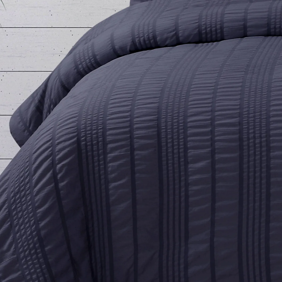 Ardor Sommer Indigo Seersucker Stripe Quilt Cover Set Queen