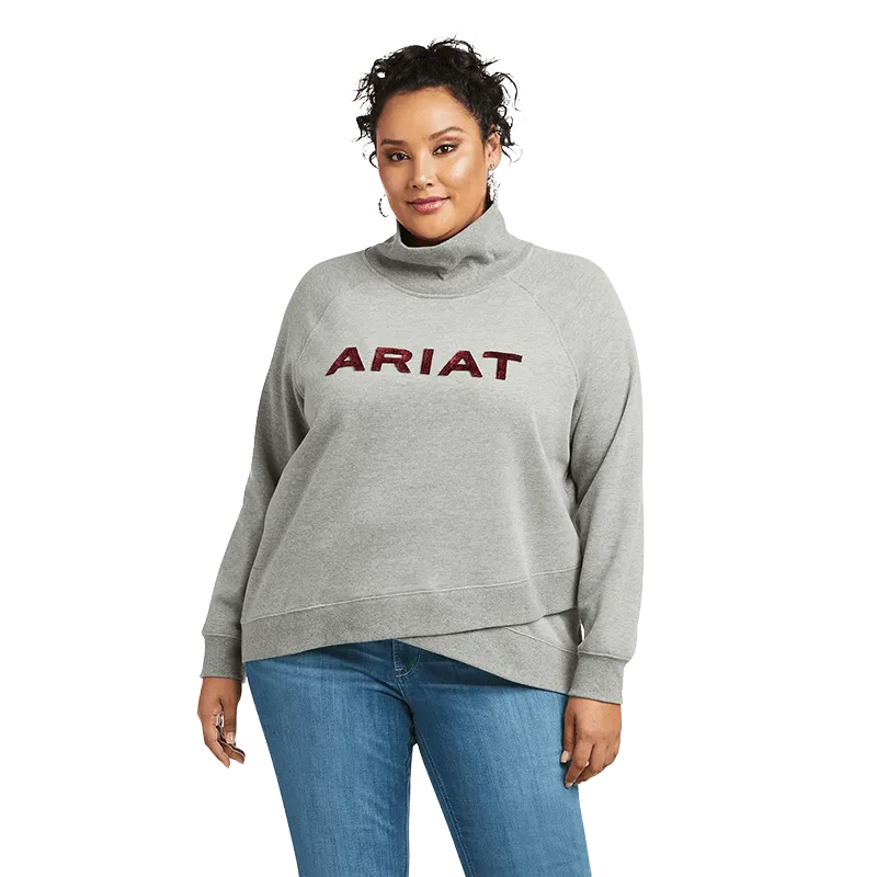 Ariat Women's Crossover Sequin Heather Grey Sweashirt