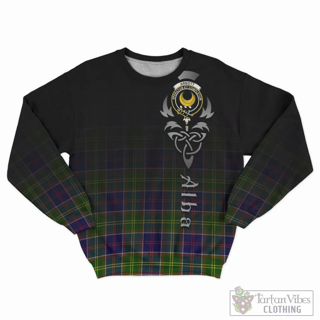 Arnott Tartan Sweatshirt Featuring Alba Gu Brath Family Crest Celtic Inspired