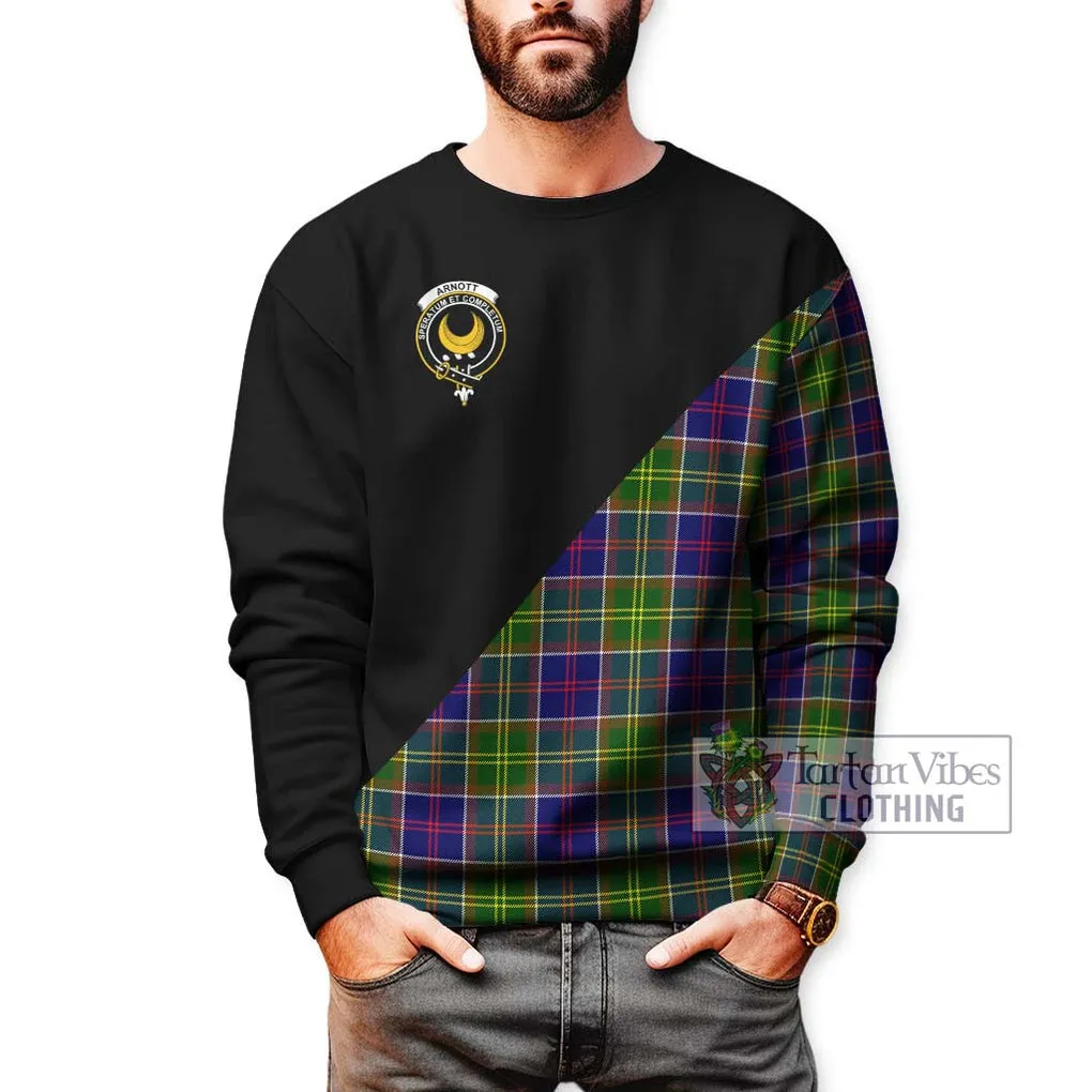 Arnott Tartan Sweatshirt with Family Crest and Military Logo Style