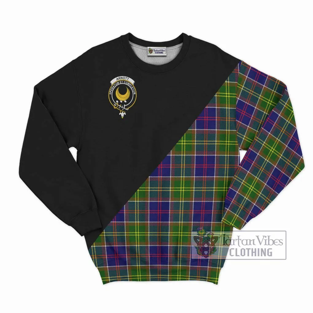 Arnott Tartan Sweatshirt with Family Crest and Military Logo Style