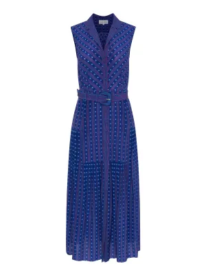 Arya B Dress in Polka Indigo