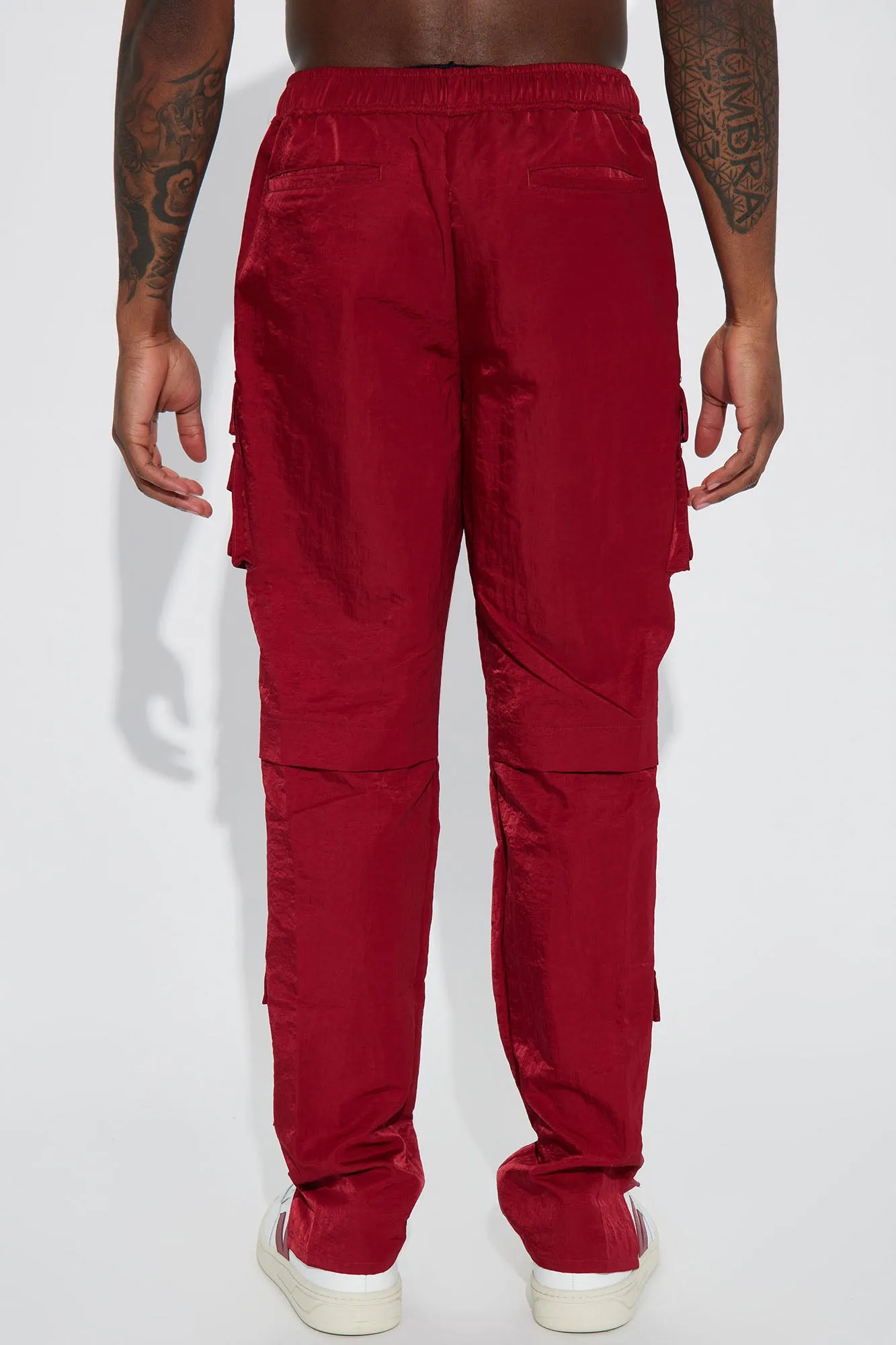 As It Was Nylon Cargo Pants - Burgundy