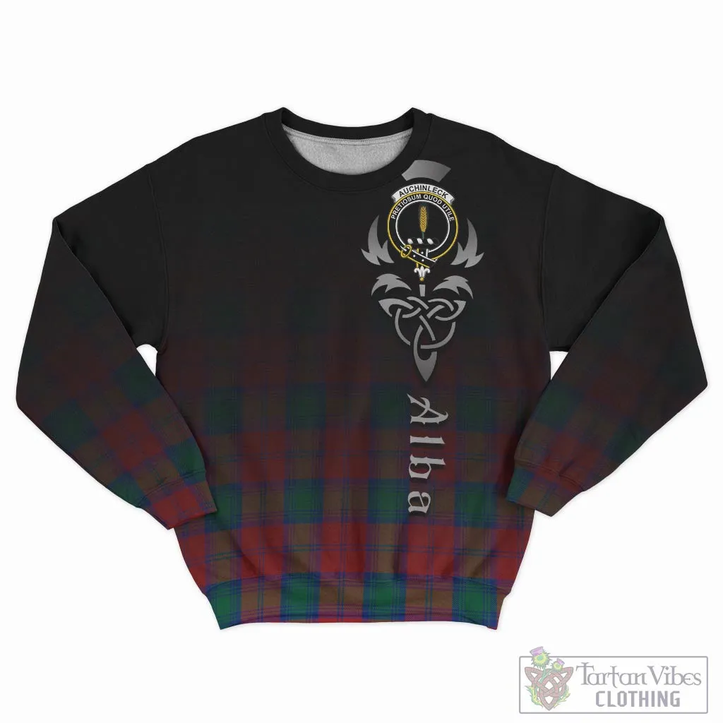 Auchinleck (Affleck) Tartan Sweatshirt Featuring Alba Gu Brath Family Crest Celtic Inspired