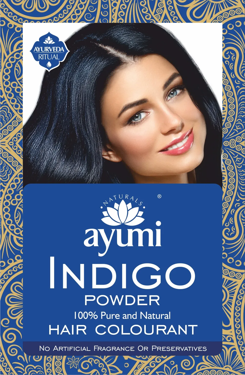 Ayumi Indigo Henna Powder For Hair, 100gr