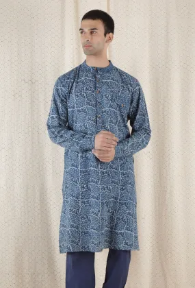 Azul Cotton Indigo Long Kurta