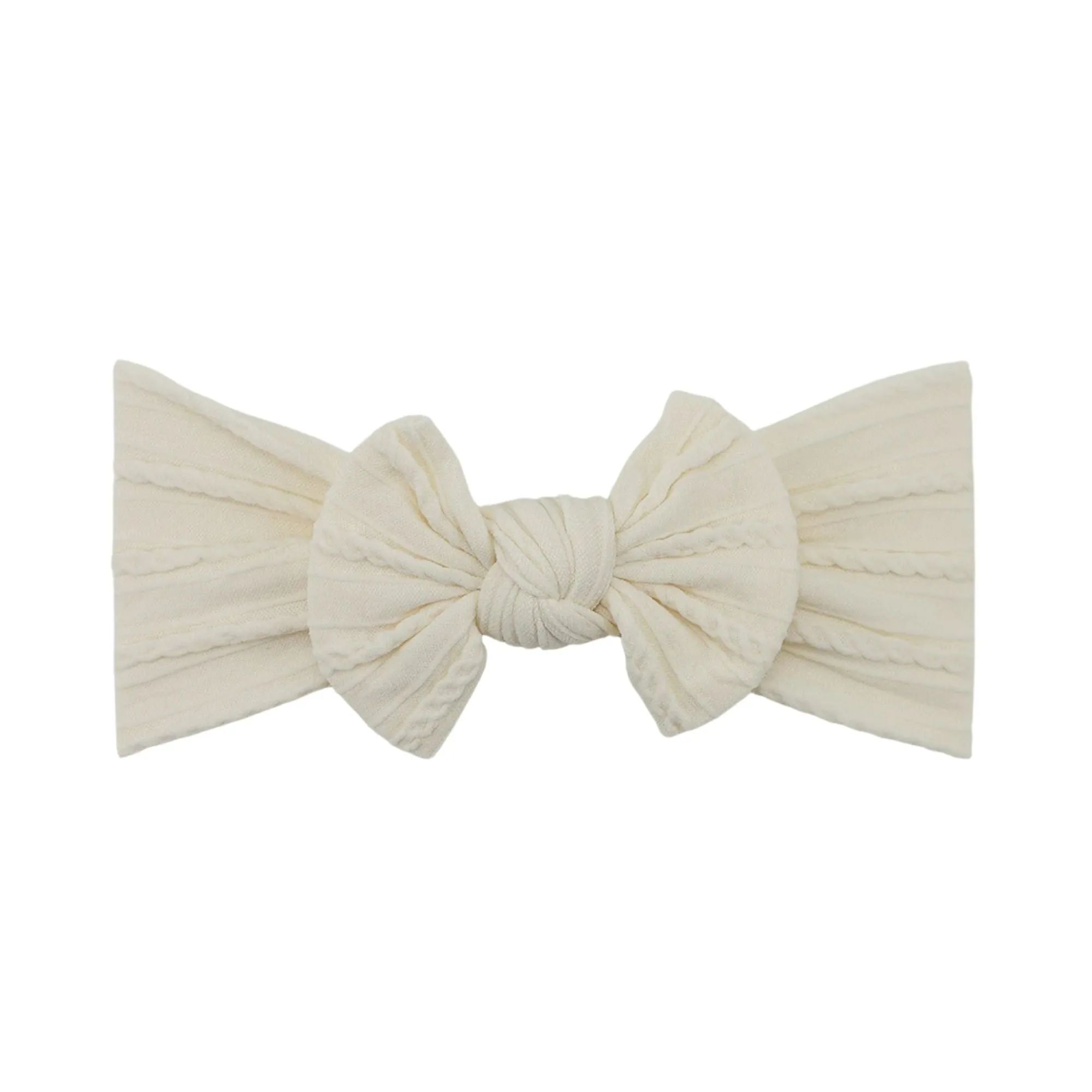 Baby Top Knot Single Bow Headband Chalk