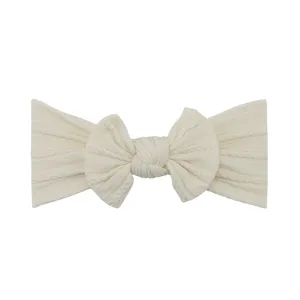 Baby Top Knot Single Bow Headband Chalk