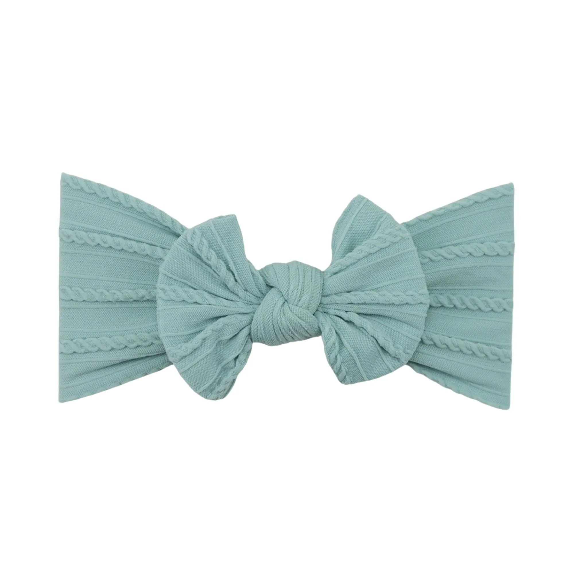 Baby Top Knot Single Bow Headband Cruise Blue