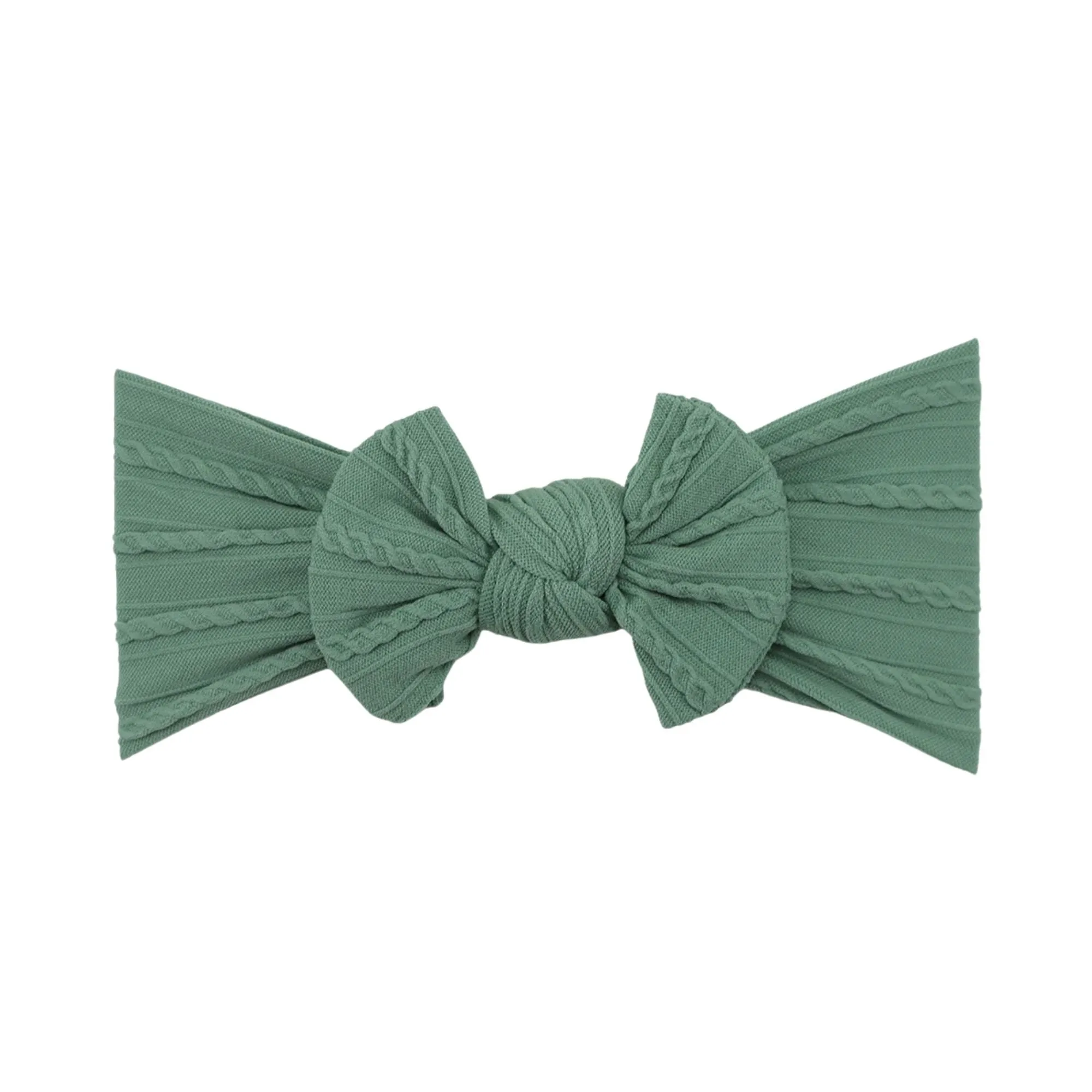 Baby Top Knot Single Bow Headband Forest Green