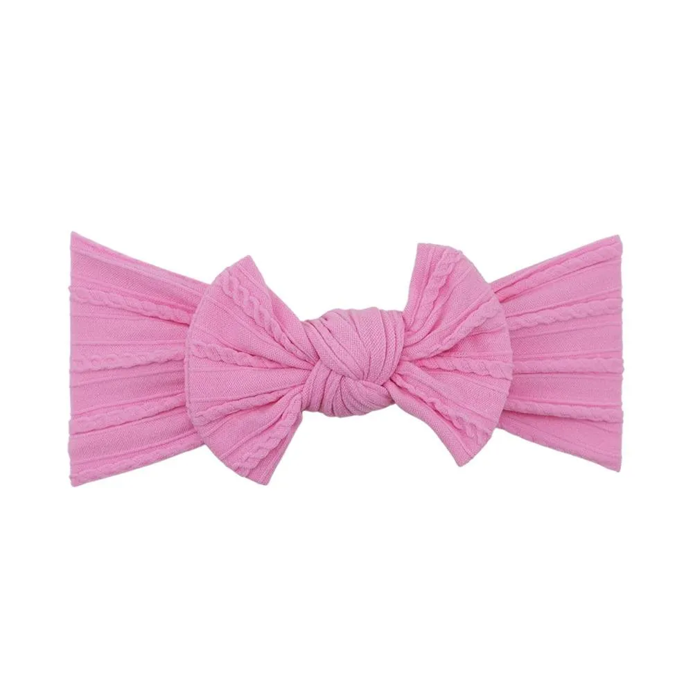 Baby Top Knot Single Bow Headband Fuchsia