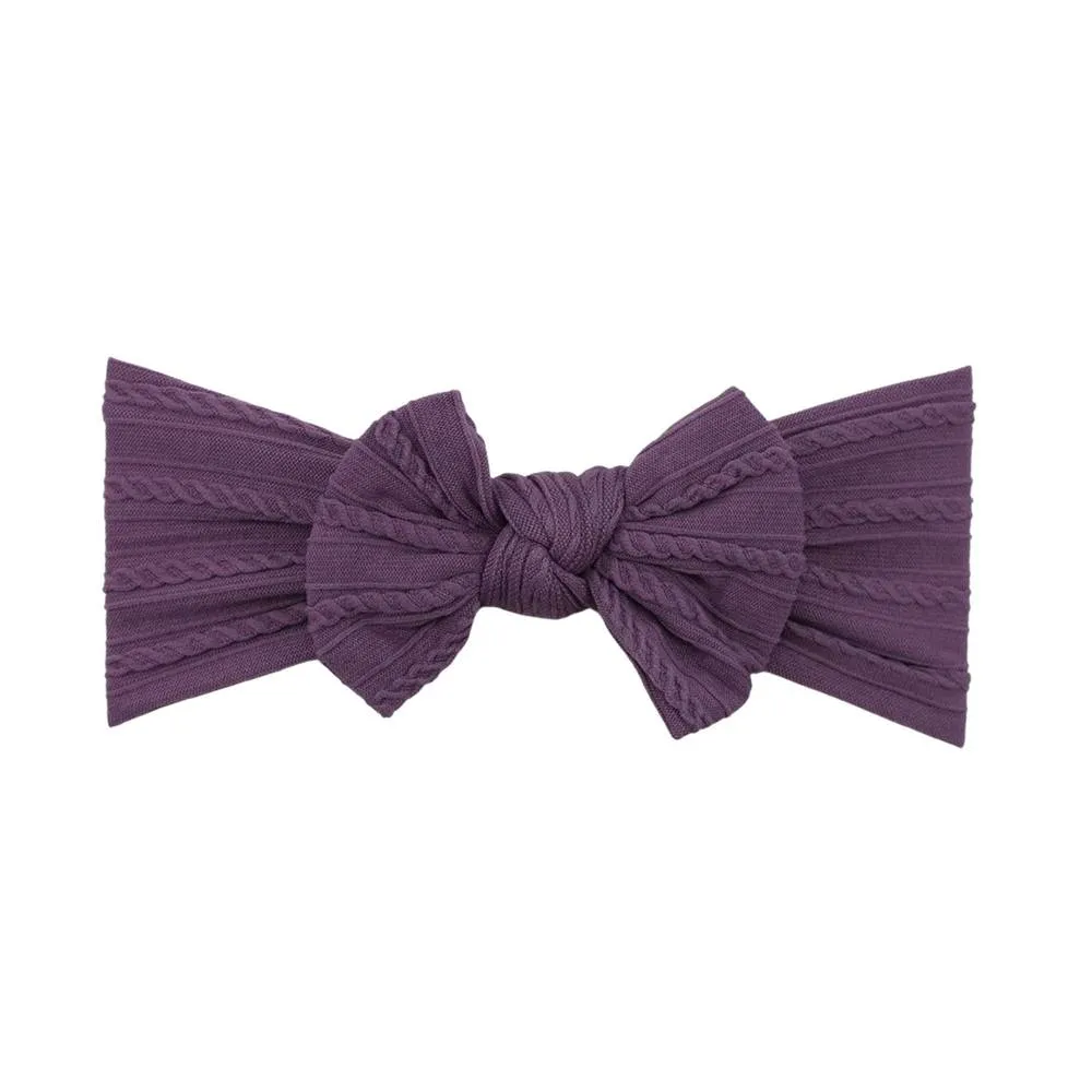 Baby Top Knot Single Bow Headband Mauve