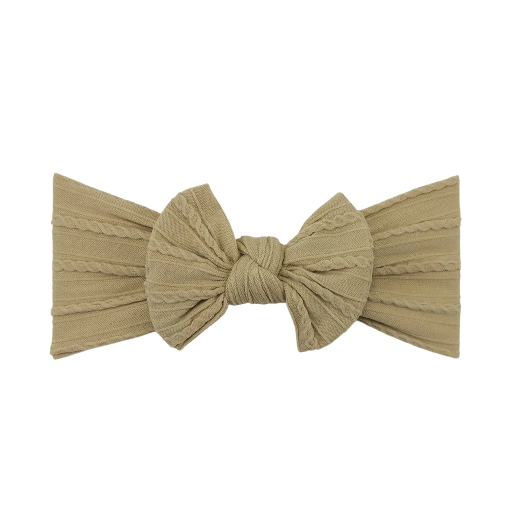 Baby Top Knot Single Bow Headband Oat