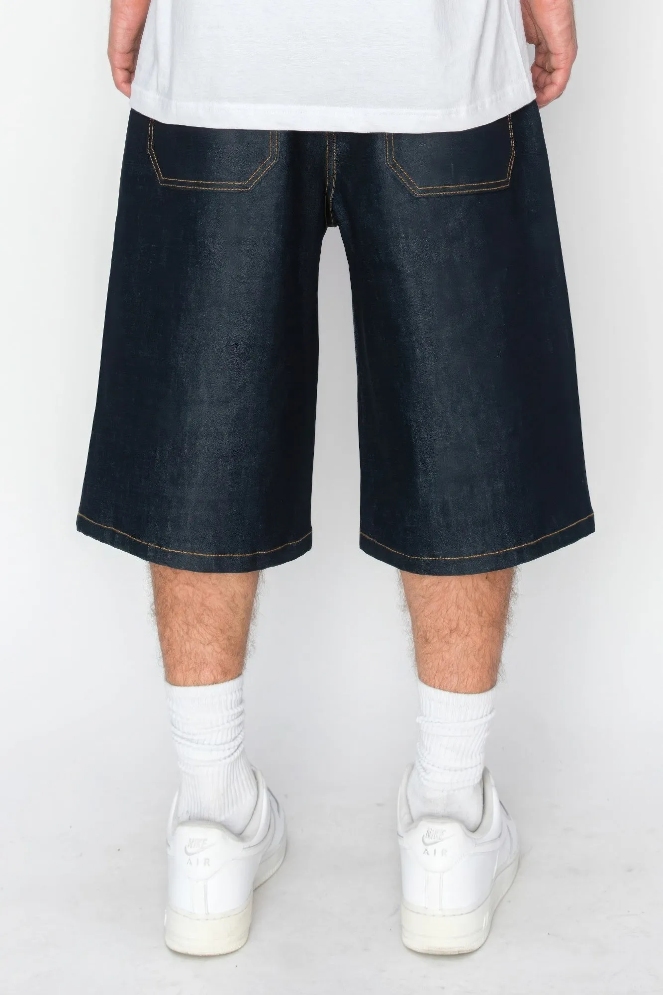 Baggy Fit Raw Denim Shorts for Men