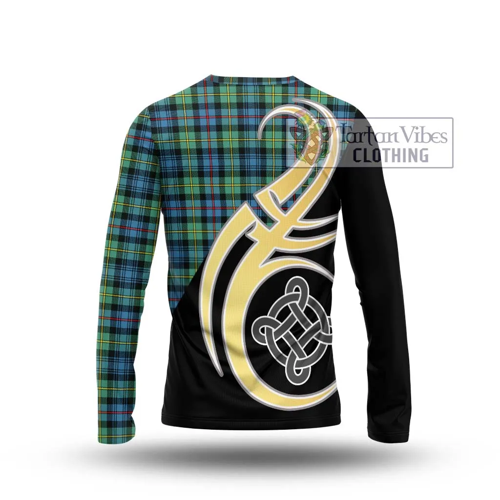 Bailey Ancient Tartan Long Sleeve T-Shirt with Family Crest and Celtic Symbol Style