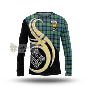 Bailey Ancient Tartan Long Sleeve T-Shirt with Family Crest and Celtic Symbol Style