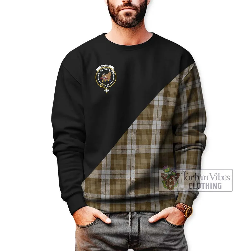 Baillie Dress Tartan Sweatshirt with Family Crest and Military Logo Style