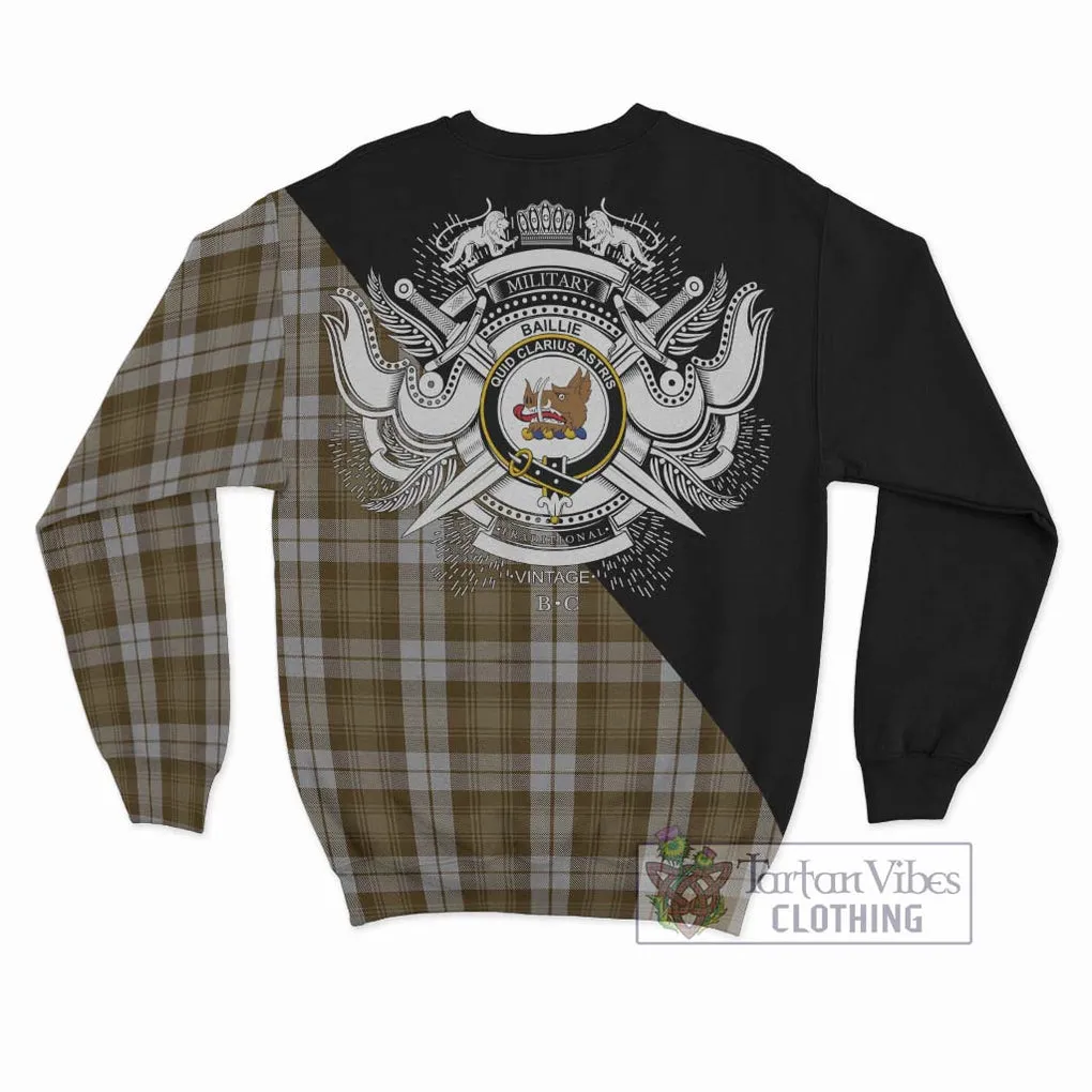 Baillie Dress Tartan Sweatshirt with Family Crest and Military Logo Style