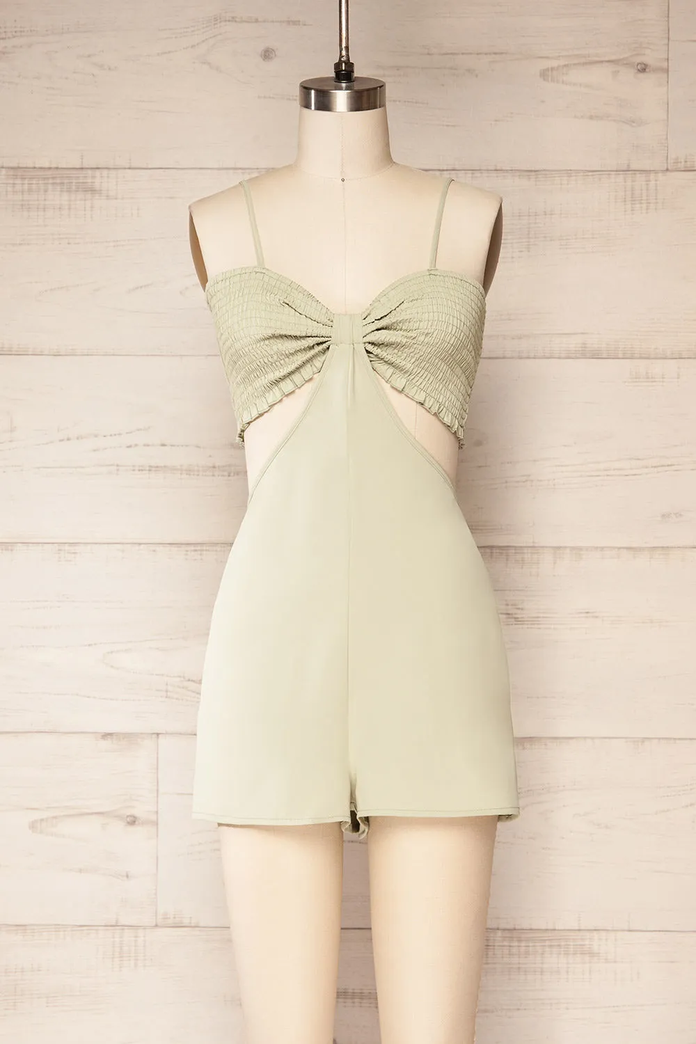 Balcarce Sage | Romper w/ Cut-Outs