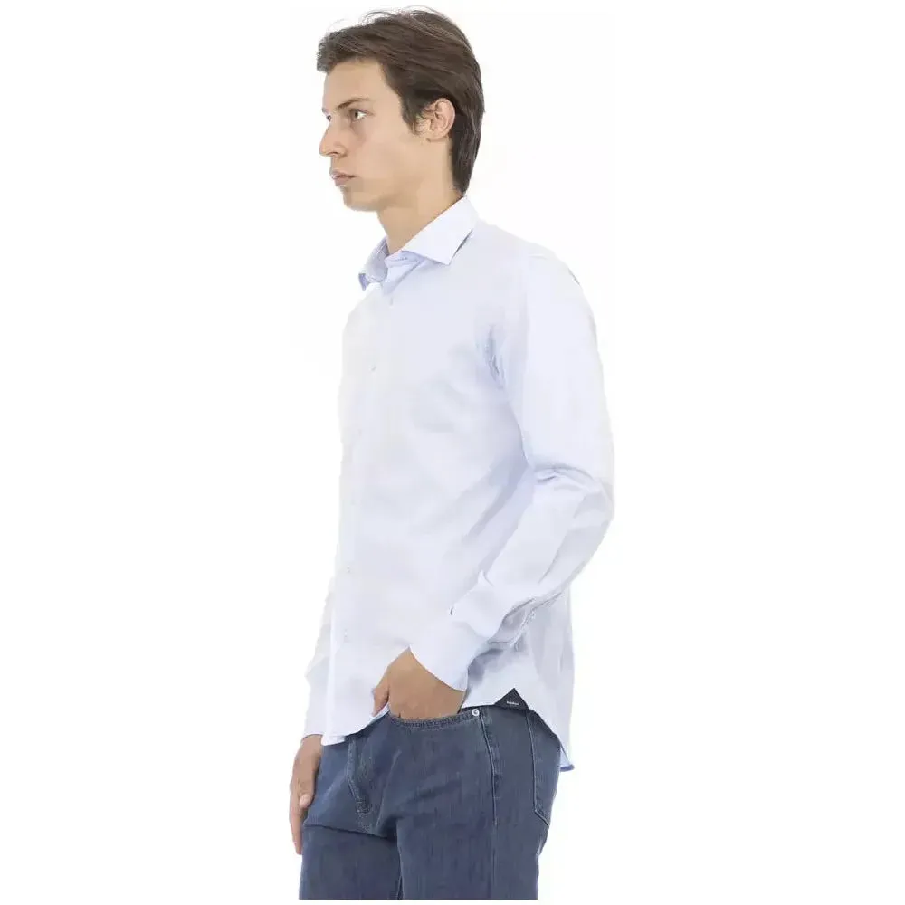 Baldinini Trend Light Blue Cotton Men Shirt