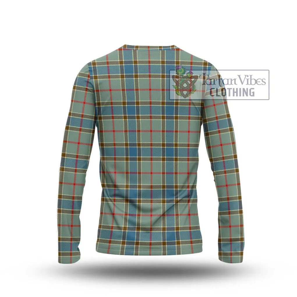 Balfour Blue Tartan Long Sleeve T-Shirt with Family Crest DNA In Me Style