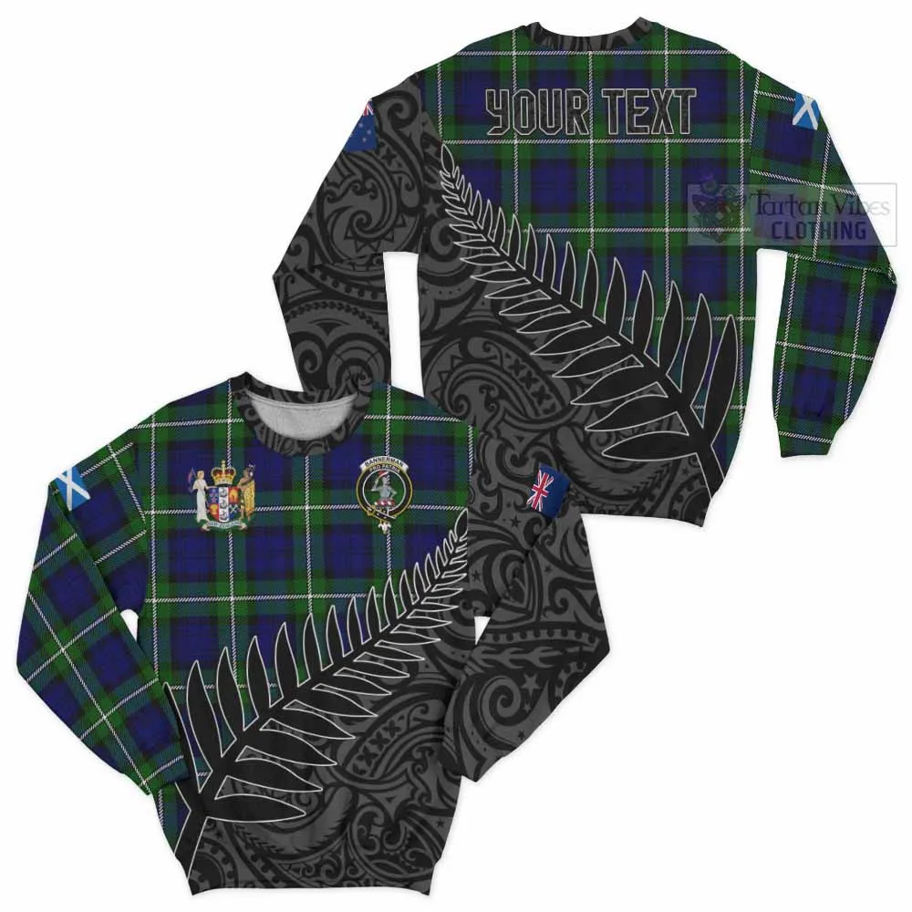 Bannerman Crest Tartan Sweatshirt with New Zealand Silver Fern Half Style