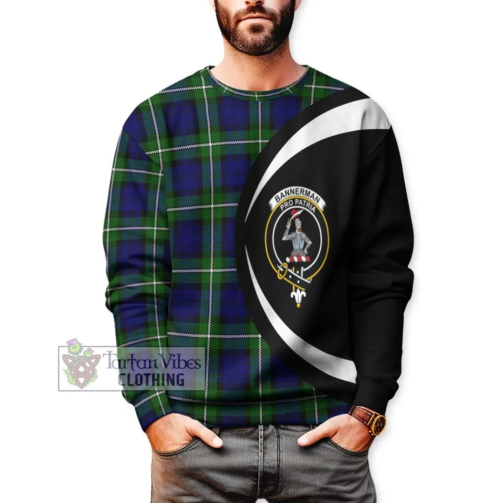 Bannerman Tartan Sweatshirt with Family Crest Circle Style