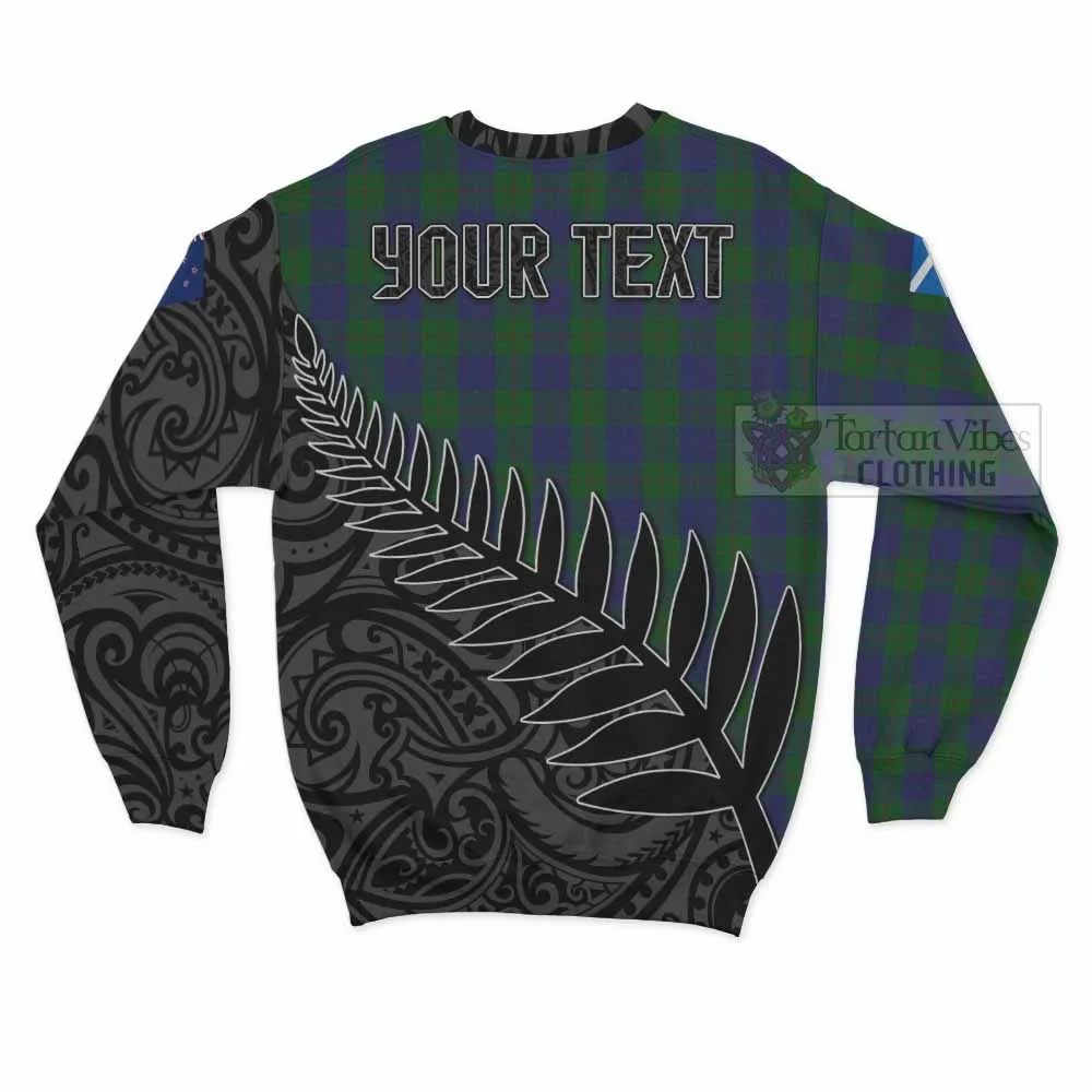 Barclay Crest Tartan Sweatshirt with New Zealand Silver Fern Half Style